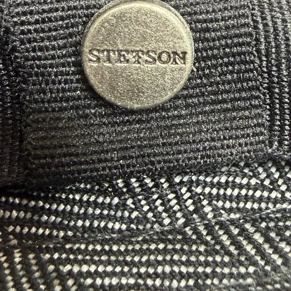 Stetson All-American Gray Herringbone Fedora Trilby Hat Men's Large Classic